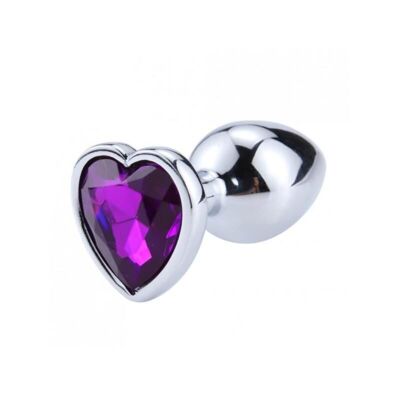 Plug de aluminio joya corazón morado Medio