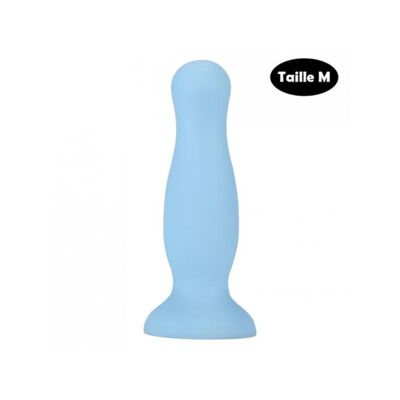 Plug anal con ventosa azul pastel talla M