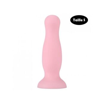 Plug anal ventouse rose pastel taille S 1