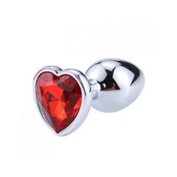 Plug bijou coeur en aluminium bijou rouge Small