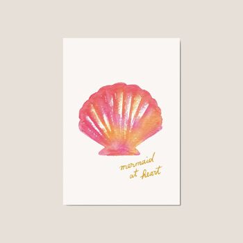 Carte postale "Mermaid at heart" - Rose 3
