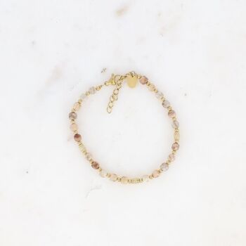 Bracelet Clémence - pierres naturelles cubiques & perles en acier 4