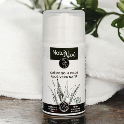 Crema para pies - Aloe vera nativo orgánico - Aceite de macadamia orgánico - Aceite esencial de verbena exótica orgánica - Envase airless de 50 ml