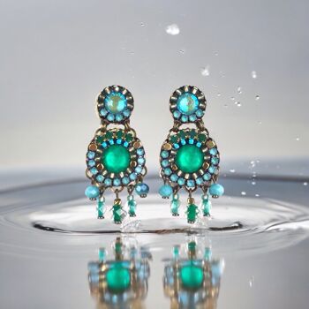 Boucles d'oreilles en cristal VERT 1