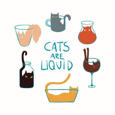 Foglio 23 x 23 cm I gatti sono liquidi