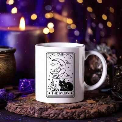 Tazza in ceramica con la carta dei tarocchi della Luna