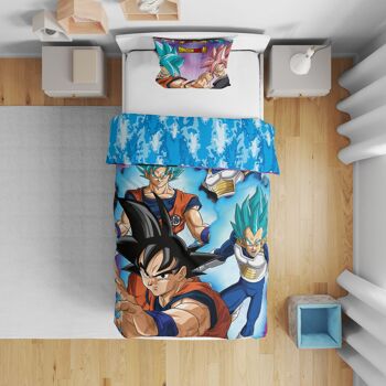 HOUSSE DE COUETTE 100% MICROFIBER - 140*200 + TO 63*63 CM DRAGON BALL-b9 2