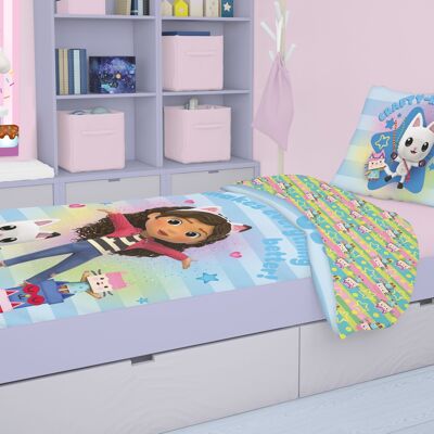 HOUSSE DE COUETTE 100% MICROFIBER - 140*200 + TO 63*63 CM GABBY DOLL HOUSE-5e