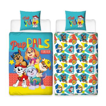 HOUSSE DE COUETTE 100% MICROFIBER - 140*200 + TO 63*63 CM PAW PATROL-0b 1