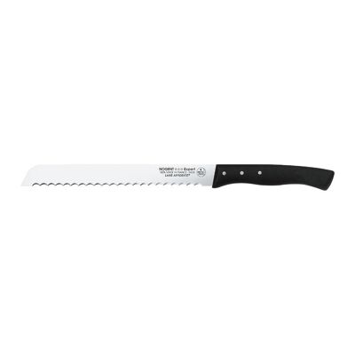 Cuchillo para pan - Hoja con muesca de 19 cm y 7,5 mm - Negro - Con protección | Experto en afiliados ® | NOGENTE ***