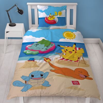 COPRIPIUMINO 100% MICROFIBRA - 140*200 + FINO A 63*63 CM POKEMON-ee