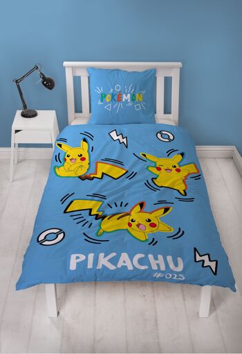 HOUSSE DE COUETTE 100% MICROFIBER - 140*200 + TO 63*63 CM POKEMON-f7 1