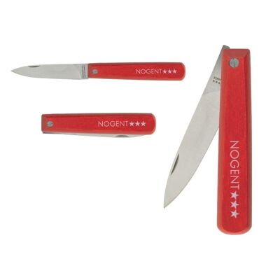 Couteau d'Office Pliant - 8 cm Lame Lisse - Rouge - Sans Protection | Pocket | NOGENT ***