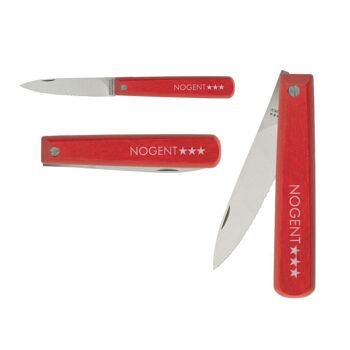 Couteau d'Office Pliant - 8 cm Lame Crantée 3mm - Rouge - Sans Protection | Pocket | NOGENT *** 1