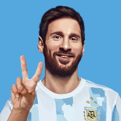 Stampa artistica della pace di Lionel Messi
