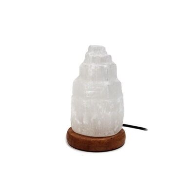 2 Cathedral USB-Selenit-Lampen 10 cm weiß