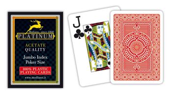Poker Acétate Platinum 2 Jumbo Index Rouge
