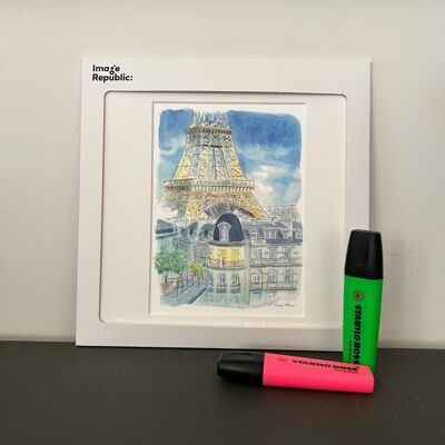 REISE PARIS 22x22 cm CLAIRE MOREL 90 IM SCHATTEN DES EIFFELTURMS