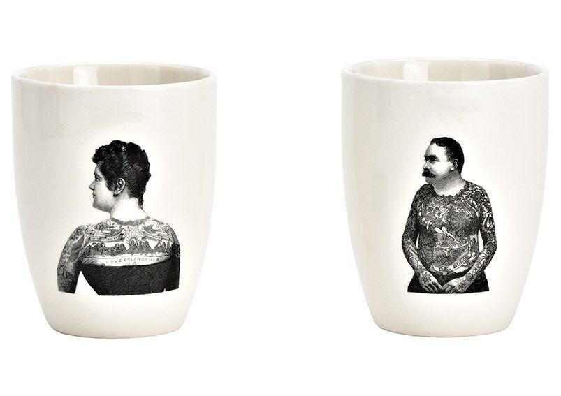 Tazza uomo/donna in porcellana 2 volte, (L/A/P) 8x10x5 cm