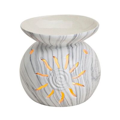 Lampada profumata bianca in ceramica (L/A/P() 11x10x11 cm