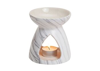 Lampe à parfum blanche en céramique (L/H/P) 10x11x10 cm