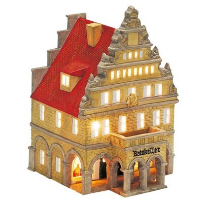 Lanterne Ratskeller Münster en porcelaine, L17 x P14 x H23 cm