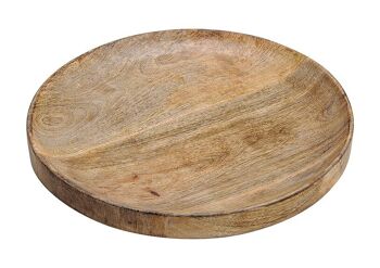 Bol décoratif en bois de manguier marron (L/H/P) 30x4x30cm