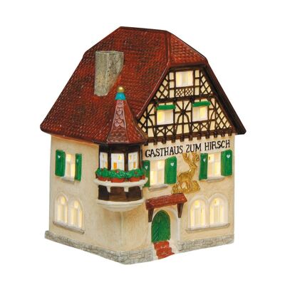 Lanterne Gasthaus Hirsch en porcelaine, L14 x P10 x H19 cm