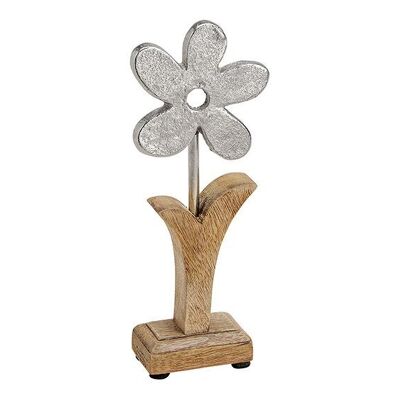 Flor de metal / madera de mango (An / Al / Pr) 6x22x4cm