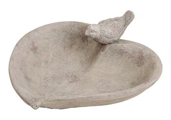 Bol pour mangeoire à oiseaux en gris argile (L / H / P) 16x10x26cm