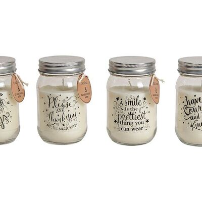 Lanterne en verre avec dictons de bougies parfumées, assortiment de 4. 7 * 12 cm