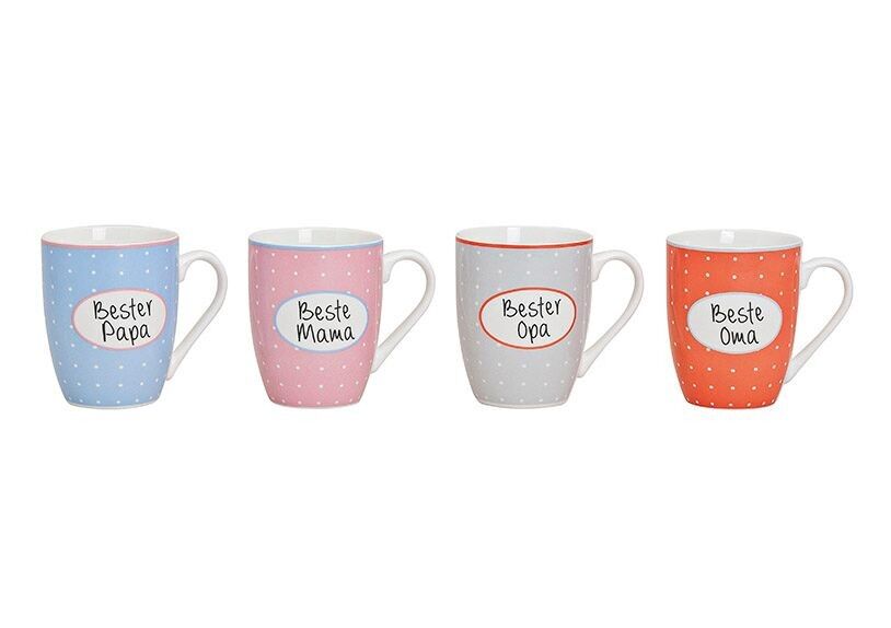 Mug Best Mama / Papa / Grandma / Grandpa made of porcelain, 4 assorted, 10 cm 300ml