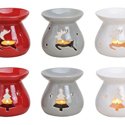 Lampe à parfum arbre/élan en céramique, 6 assortis, 10x10x10cm