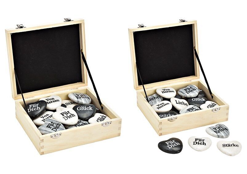 Herz aus Marmor, 6-fach sortiert, B6 x H6 cm