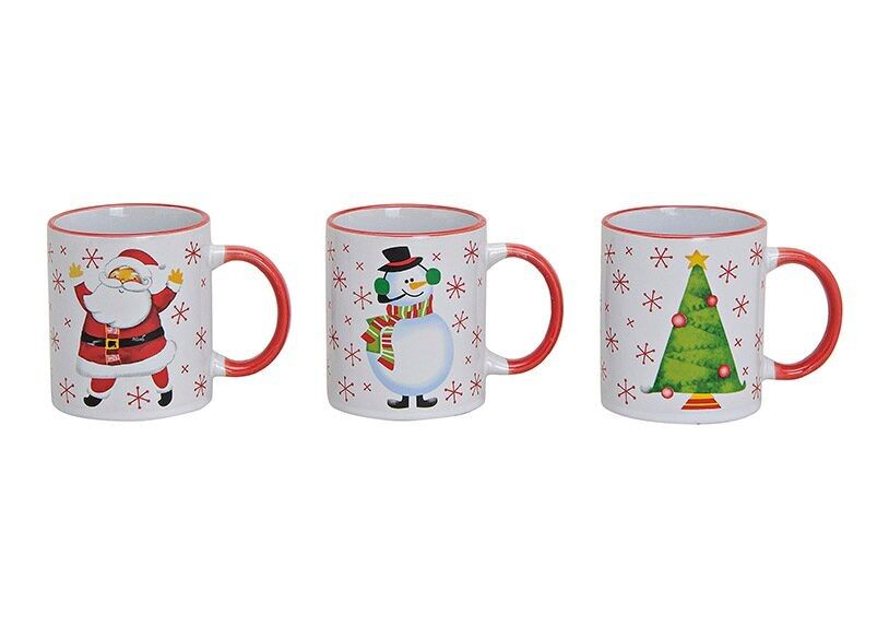 Becher Weihnachtsmotiv aus Keramik, 3-fach sortiert (B(H/T) 12x9.5x8 cm, 300ml