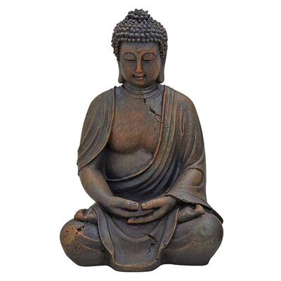 Buddha seduto marrone in poly, 30 cm