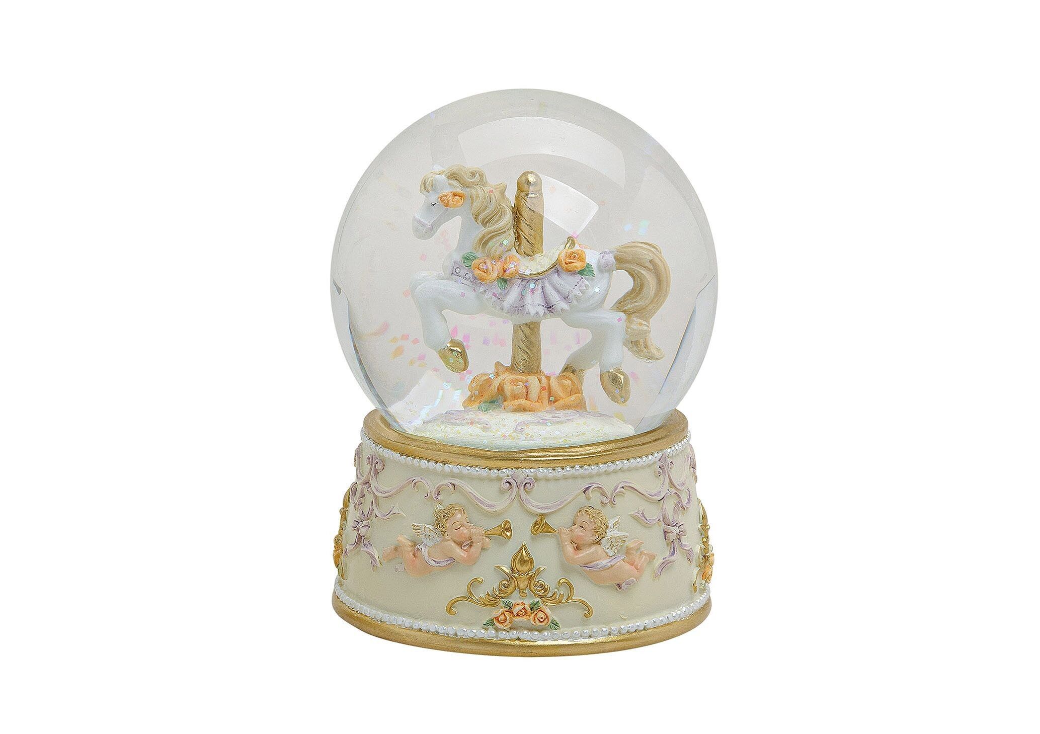 Carillon/palla di mica Cavallo nostalgico (L/A/P) 10x15x10 cm