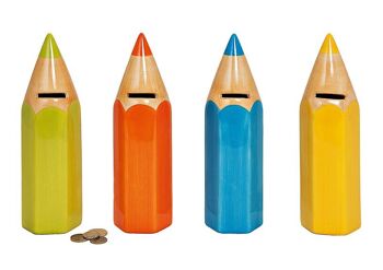 Tirelire à crayons de couleur en céramique, assortis, 6x25x6cm
