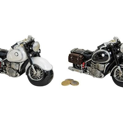 Spardose Motorrad aus Poly, 2-fach sortiert, B20 x T9 x H11 cm