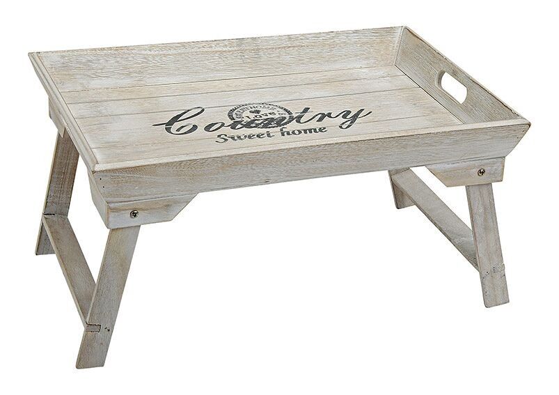 Tablett mit klappbaren Füßen aus Holz, B48 x T32 x H25 cm