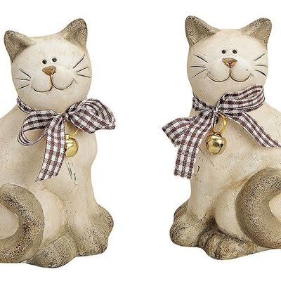 Katze aus Ton, 2-fach sortiert, B7 x T11 x H7 cm