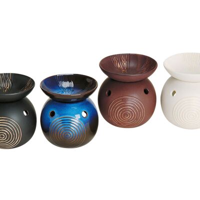 Lámpara aromática de cerámica, decoración circular de bolas, surtido. (An/Al/Pr) 10x12x10 cm