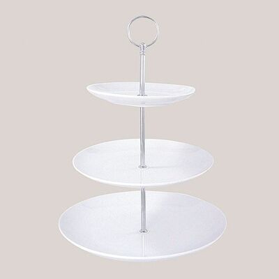 Etagere 16cm/21cm/26cm weiss Porz.