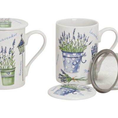 Taza de té de porcelana lavanda, 2 surtidos, 10 cm, 250 ml