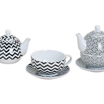 Juego de tetera retro de porcelana, 3 piezas, bidireccional surtido A / A / P 15/17/15 cm