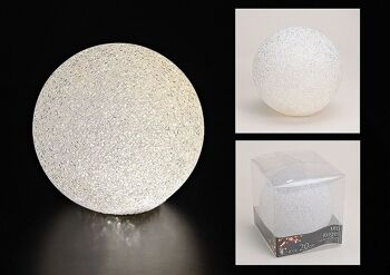 Boule lumineuse LED pour l'intérieur, minuterie de 6 heures, env.20 cm