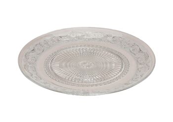 Assiette baroque décorative en verre, largeur 25 cm