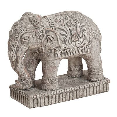 Elefante de cerámica en gris, 27 x 11 x 23 cm.