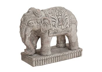 Éléphant en céramique gris, L27 x P11 x H23 cm