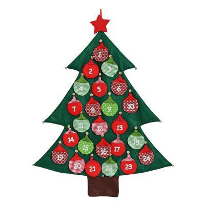 Calendario dell'Avvento Albero di Natale in feltro (L/A) 73x95 cm